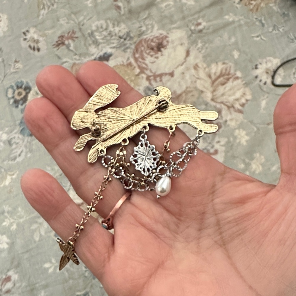 Free People Gold and Silver Rabbit Brooch - Picture 4 of 4